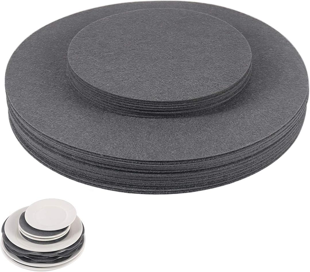 Soft Felt Plate Protectors, Set of 30 and 2 Different Size, Plate Separators Pads China Storage Dividers Protectors Dish Protectors Pads for Protecting and Stacking Your Cookware