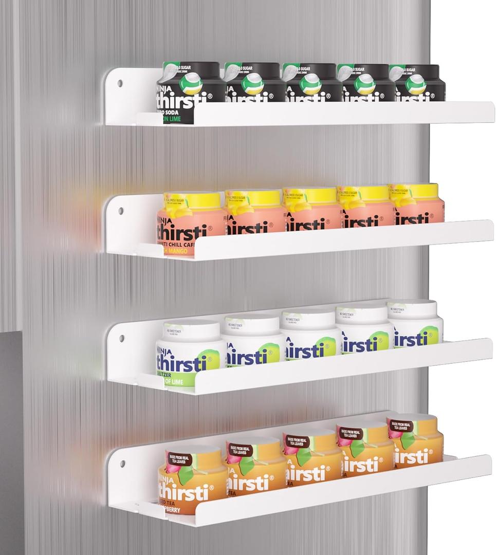 4 Pack Flavor Pods Holder Compatible with Ninja ThirstiMagnetic Spice Rack Organizer for Refrigerator and OvenKitchen Organizers and Storage (White)