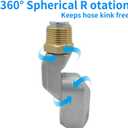 3/4" Dual NPT Threads Fuel Hose Swivel 360 Rotating Connector - Fuel Line Connect Tool & Nozzle Adapter for Diesel, Gasoline, Kerosene