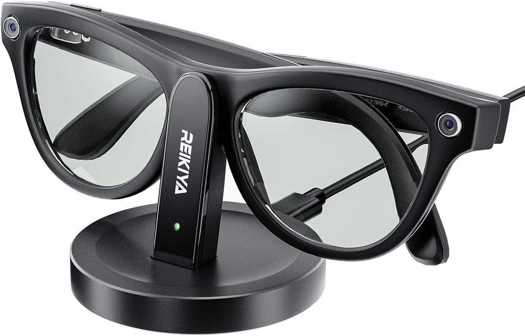 REIKIYA Charging Stand for Ray-Ban Meta Smart Glasses (Gen 1 & 2), Portable Charging Dock for Wayfarer, Headliner, Skyler with 3.3 ft USB-C Cable, Charger for Meta Glasses, RayBan Meta Accessories