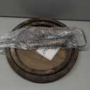 Mustry Rustic Wooden 2 Tiered Tray, Round Farmhouse Kitchen Table Decor Serving Tier Tray, Food Fruits Cupcake Display Coffee Bar Home Party Seasonal Decorations (Brown)