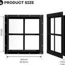 Shed Windows 2 Pack, Chicken Coop Windows 12" x 12" with Tempered Glass, Square Gable Flush Mounted Small Window for Shed, Playhouse, Household, Garage (Black)
