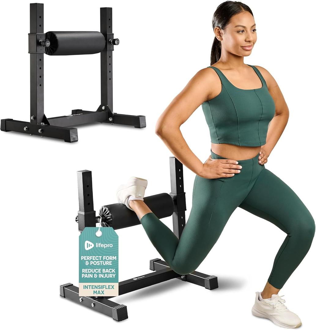 Lifepro Bulgarian Split Squat Stand Max - Durable and Stable Single Leg Squat Stand with 7 Adjustable Roller Heights and Comfortable Padding for Extended Training Comfort