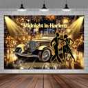 7X7ft Roaring 20s Party Photo Backdrop Photography Background, Great Gatsby Black and Gold 1920s Speakeasy Party Backdrops Photo Booth Prop Decorations Wall Decor Tablecloth