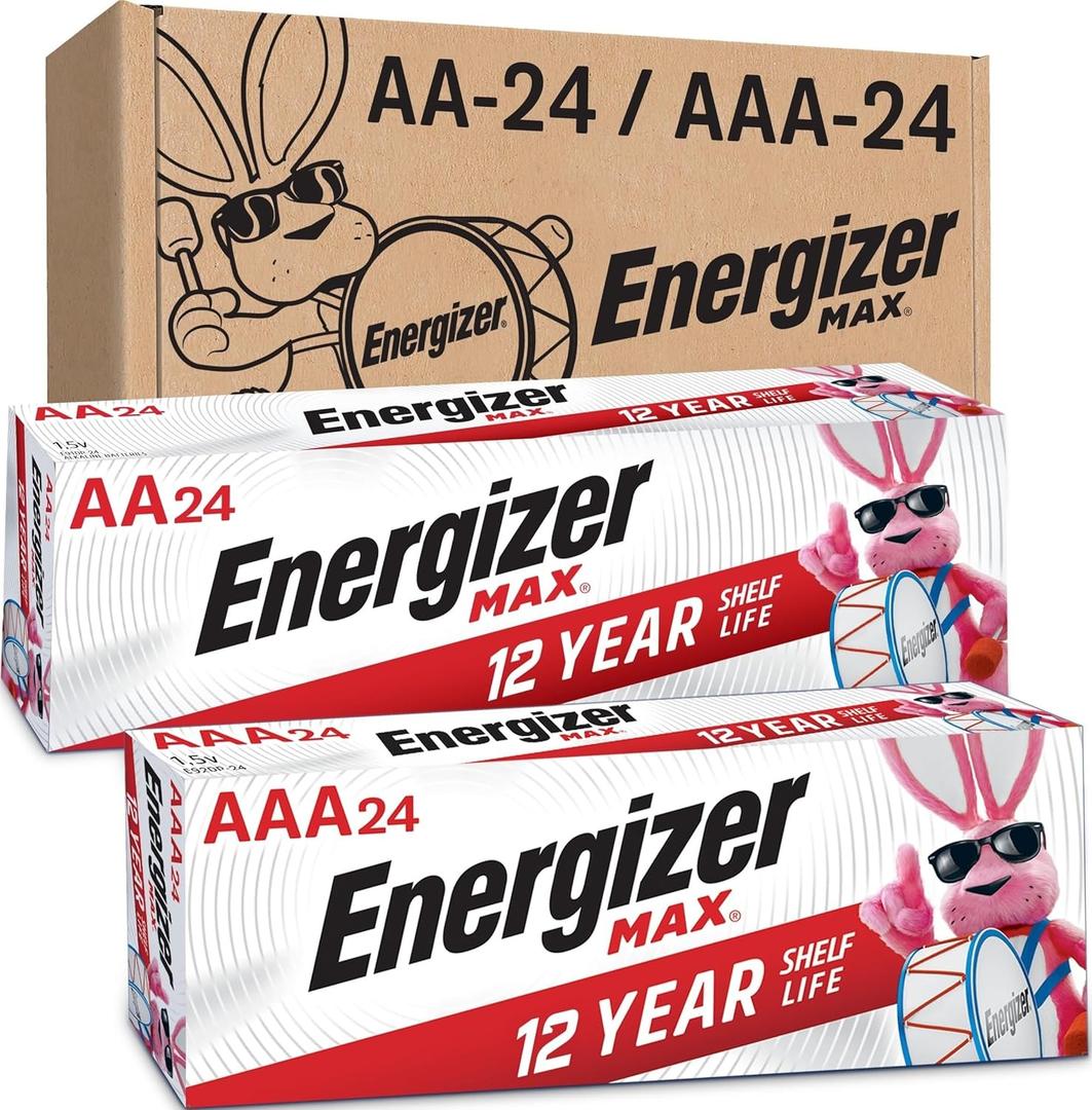 Energizer AA and AAA Batteries, 48 Count, Combo Pack Contains 24 Max Double A and 24 Max Triple A Batteries