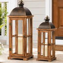 Large Decorative Lanterns, 2 Pack Farmhouse Wood Lanterns Indoor Outdoor
28" 19" Large size for festivals, weddings, and home decor, Glass free design safe for kids & pets, Openable wood door