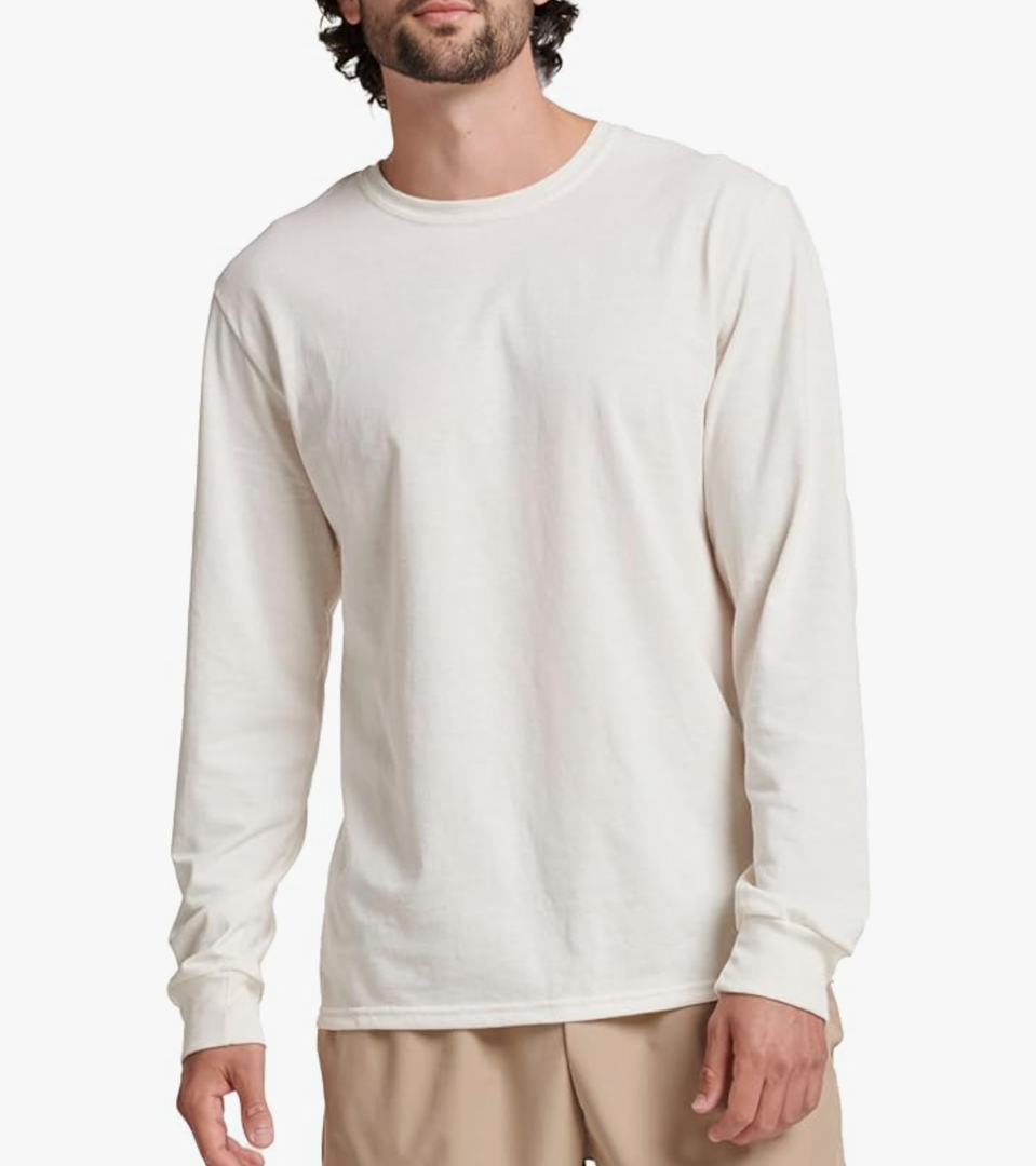 Russell Athletic Men's Dri-Power Long Sleeve Tees, Moisture Wicking, Odor Protection, UPF 30+ , Size M