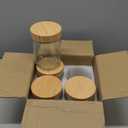 NETANY 4-pack 16oz Glass jars with Airtight Lids, Overnight Oats Containers with Bamboo Lids, Wide mouth Mason Salad jars, Glass Food Storage Containers for Snacks Yogurt Spice Sugar