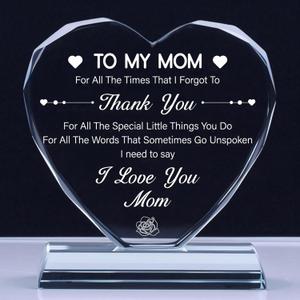 TIKTREE Birthday Gifts for Mom, Mother's Day Gifts from Daughters Sons, Mom Gifts K9 Crystal Keepsake for Mom' Birthday, Thanksgiving, Christmas.