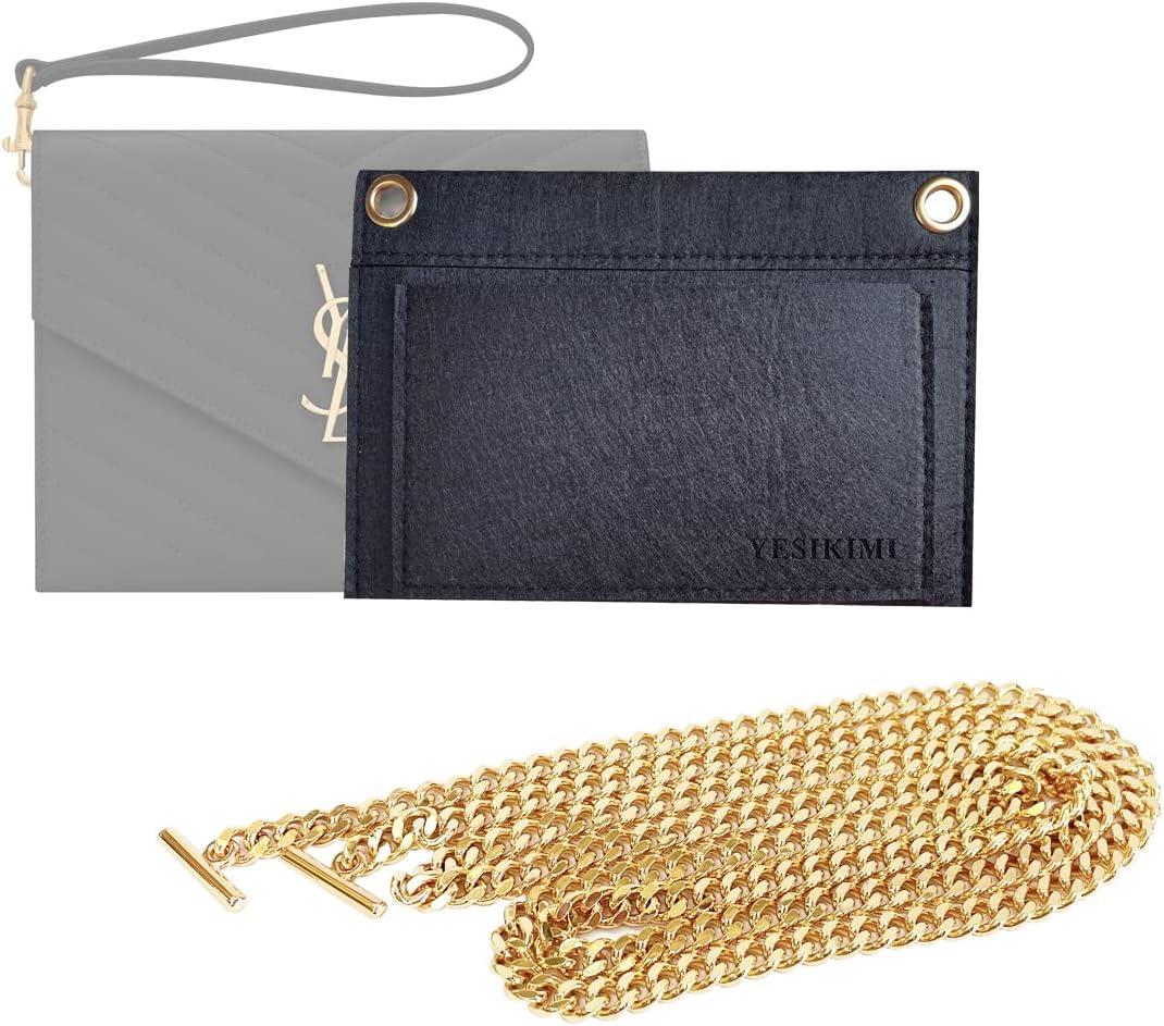 MONOGRAM Clutch Conversion Kit Premium Felt Inset With 120cm Chain For her (blackgold)