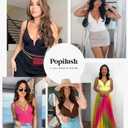 Popilush Shapewear Bodysuits for Women - Tummy Control Body Suits for Womens Deep V Corset Tops Thong Concert Outfits, Medium