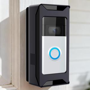 Anti-Theft Video Doorbell Mount Compatible with Ring/Blink Wireless Camera Doorbell, Adjustable Angle Mount No-Drill Battery Doorbell Bracket Accessories for Houses, Apartments, Businesses (Black)