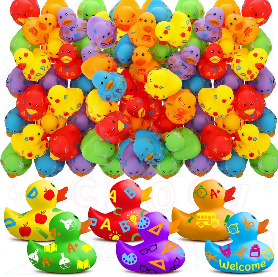 Lenwen 48 Pcs Christmas Rubber Ducks 2" Themed Rubber Ducks Bulk Party Gifts for Birthday Baby Showers Accessories Christmas Halloween Thanksgiving Party Supply
