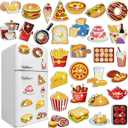 30 Pcs Diamond Art Magnets Easy Diamond Painting Magnet Kits for Adults Kids DIY Fridge Home Decors(Food)