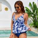 RIHOAS Two Piece Tankini Swimsuits for Women Bathing Suit 2026 | Deep V Neck Top,Flowy Swim Dress with Bottom,Adjustable Straps,Full Coverage Bottom,Slimming,Vacation,Cute Sexy Swimwear (M)