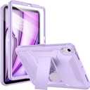 Soke Case for iPad Air 11-inch M4/M3/M2 (2026/2025/2024), iPad Air 5th/4th Generation 10.9 (2022/2020), with Built-in Screen Protector and Kickstand, Rugged Full Body Protective Cover - Violet
