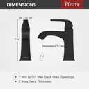 Pfister Bellance Single Handle Bathroom Sink Faucet - 1 or 3 Hole Mount, Matte Black Finish, NSF Certified, WaterSense Compliant with Push & Seal Drain LF042BLLB