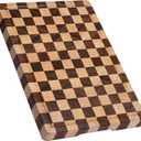 THETCHRY Cutting Boards for Kitchen, Checkered Cutting Board Upgraded, Acacia Wood Chopping Board with Juice Grooves & Handles, Large Butcher Block Serving Tray with Gift Box, 17"X12"X0.8"