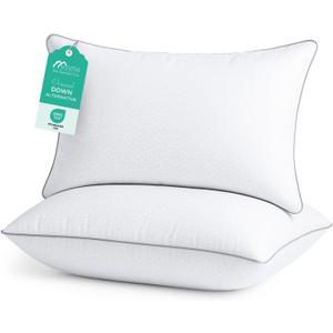 Sasttie King Size Pillows Set of 2, Bed Pillows for Side, Back, and Stomach Sleepers - Oeko-Tex Certified Supportive Down Alternative Plump Filling - Hotel Quality and Machine Washable, 2 Pack