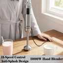 Handheld immersion Blender 11-Speed, 1000W Immersion Blender with Anti-Splash Design, Stainless Steel Blade for Blending Soup, Smoothies, Mayonnaise,Making Food Is More Convenient