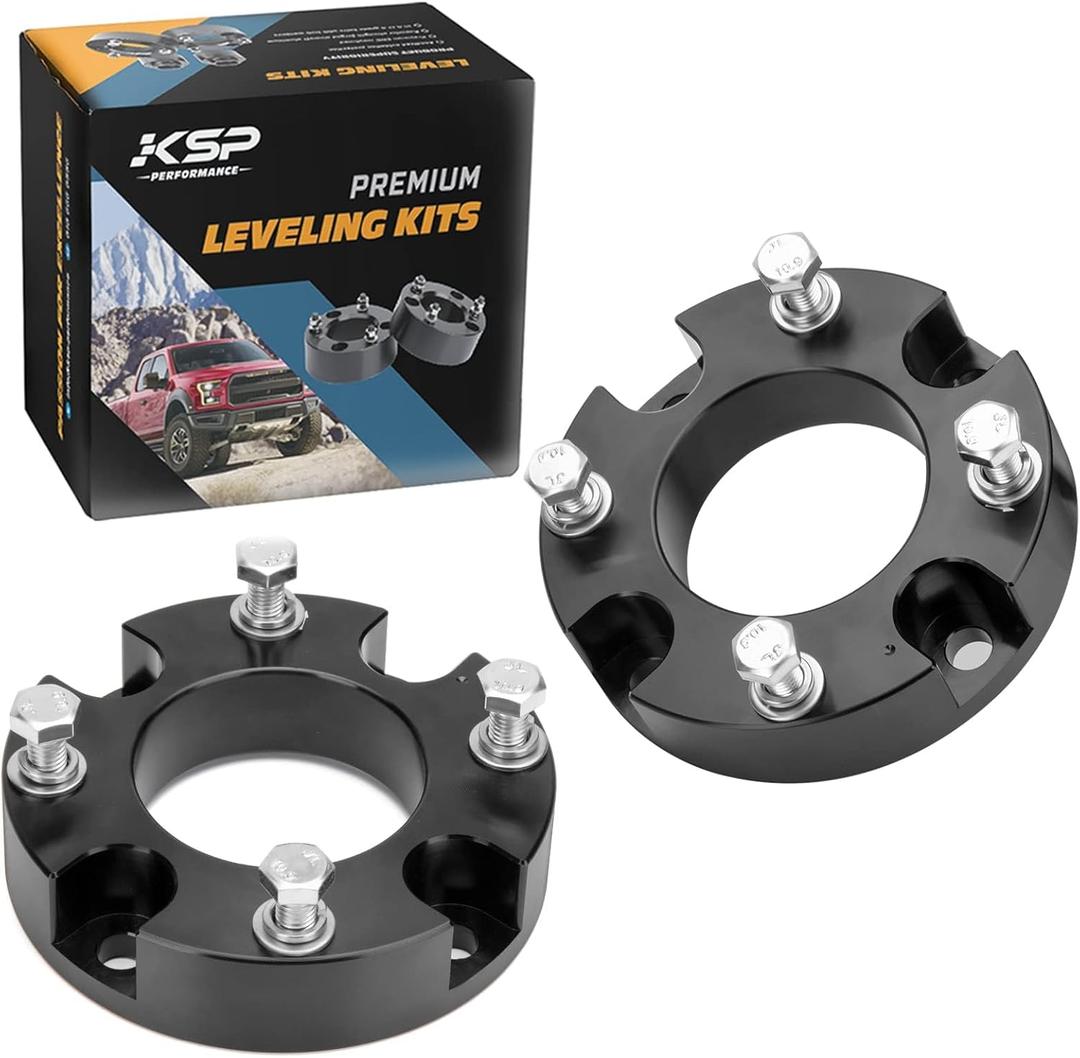 KSP 2" Leveling Kits for Tundra 2007-2026, 2pcs Front Level Lift Spacer Compatible with Toyota Tundra Sequoia 2WD 4WD 2007-2026, 2in Aluminum Suspansion Strut Spacers Fit For Toyota Truck Pickup