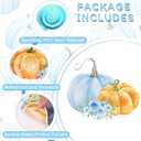 Fumete 72 Pcs Blue Little Pumpkin Baby Shower Decorations Fall a Little Pumpkin Is on His Way Hanging Swirls Autumn Thanksgiving Baby Shower Party Ceiling Streamers Decor for Home Party Supplies