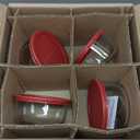 Anchor Hocking SnugFitTM Round Food Storage Containers with Lids (4-Piece, 4-cup, Red, oven-safe)