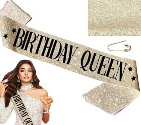 Happy Birthday Ribbon Gold