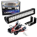 iJDMTOY Lower Grille Mount LED Light Bar Kit Compatible with 2009-14 Ford F-150 or Raptor, Includes (1) 96W High Power LED Lightbar, Lower Bumper Opening Mounting Brackets & On/Off Switch Wiring Kit