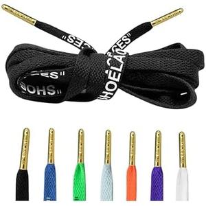 Loop King Laces 1 Pair Off White Style Shoe Laces with Gold Tips