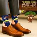 2 x I'D RATHER BE CHASING Funny Mens Socks, Hunting & Fishing Gifts for Men, Fun Hunt Fish Crew Sock, Hunters Fishermen Gift (Blue)