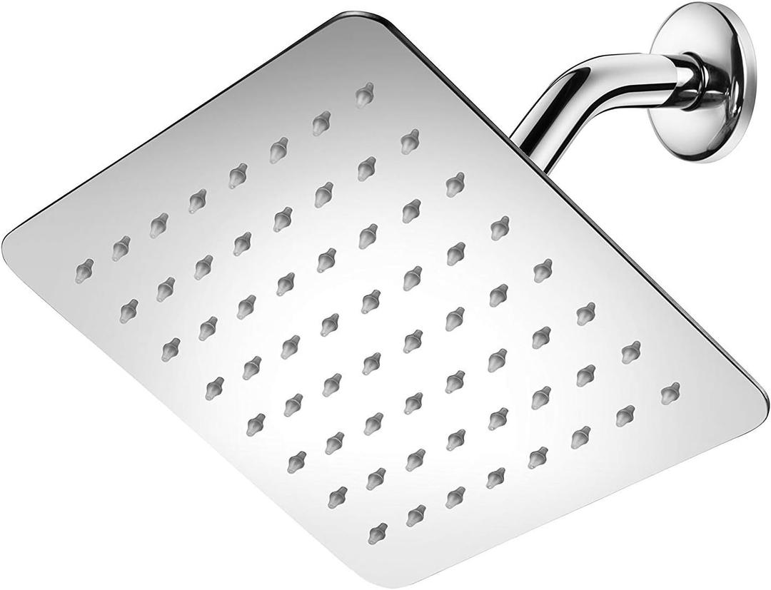 Rainfall Shower Head High Pressure, Water Saver Rain Showerheads for the Bathroom, Stainless Steel 6 inch Square Chrome, Easy to Clean and Install