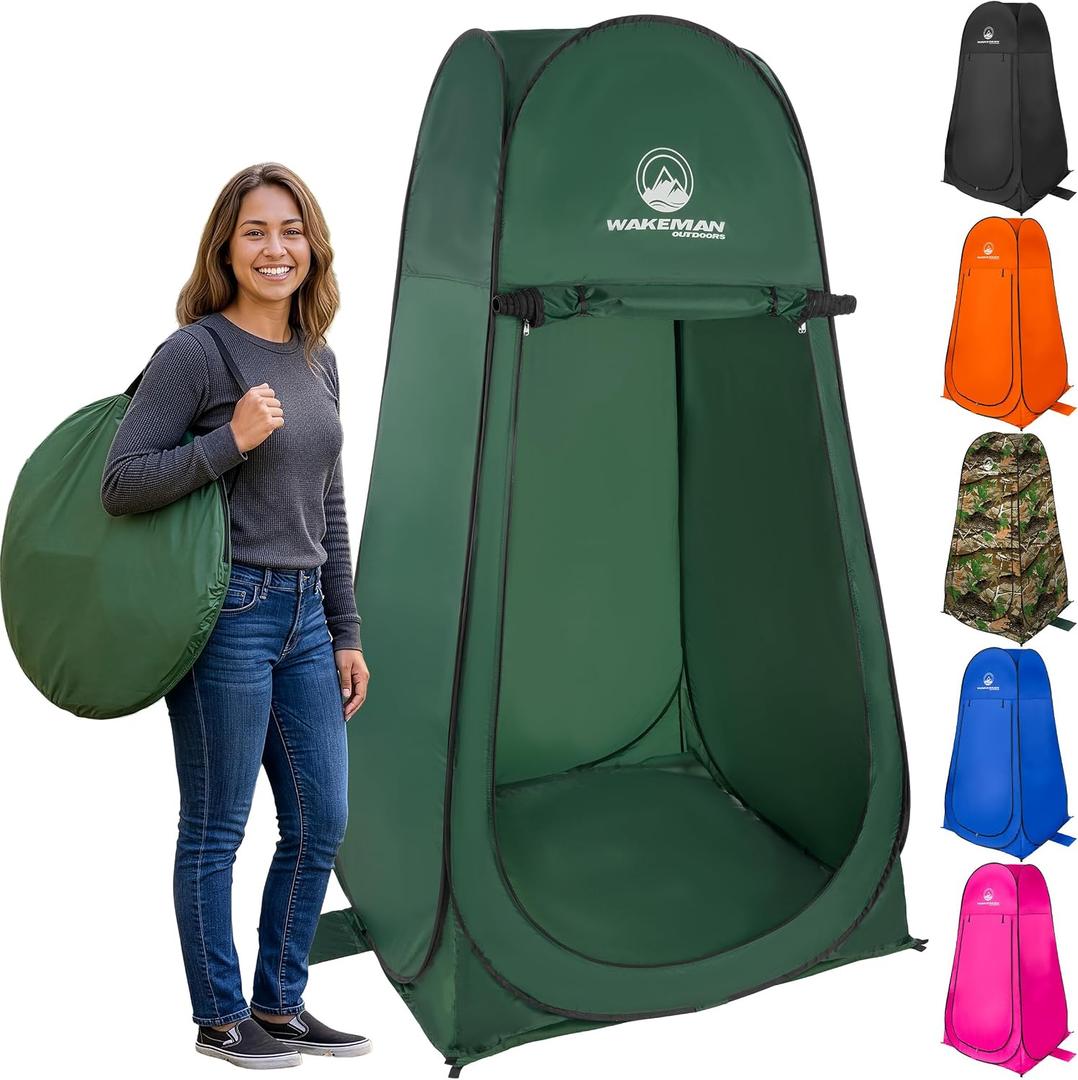 Pop Up Pod - Privacy Shower Tent, Dressing Room, or Portable Toilet Stall with Carry Bag for Camping, Beach, or Tailgate by Wakeman Outdoors (Green)