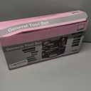 MARTCOLOR 58 Piece Household Tool Set, General Household Hand Tool Kit with Plastic Toolbox Storage Case, All Purpose Household Tool Kit for Women, Girls and Ladies, Pink