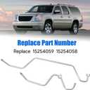Rack Pinion Transfer Lines Hard Lines Compatible with Chevrolet Tahoe Suburban 1500 Avalanche for Escalade ESV for GMC Yukon 2008-2014 Hard Lines on Rack Replace 15254059 15254058