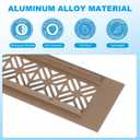 PATIKIL 24 x 2 Inch Door Air Vent Cover, 2 Pcs Heavy Duty Aluminum Grille Ventilation Cover Louvered with Mounting Screws for Cabinet Wardrobe Door, Brown