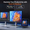 TobenONE 16-in-1 USB-C Docking Station 3 Monitors & Dual Monitor,2 HDMI+DP+6 USB Ports for Office & Home Use,Capable of 100W Power Supply & 2.5Gbps Ethernet, Used with Dell/HP/Lenovo