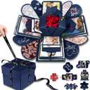 DIY Explosion Gift Box Set - Creative Love Memory Scrapbook & Photo Album for Birthday, Valentine's Day, Anniversary, Wedding, Christmas & Festival (Blue)