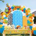 Arch Backdrop Cover Set of 3 4ft, 5ft, 6ft Premium Stretchy Spandex Backdrop Arch Stand Coverfor Birthday Wedding Party Graduation Baby Shower Decoration (Cartoon Story)