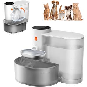 Petgravity Smart Pet Water Fountain  Stainless Steel Bowl, 2026 Upgraded Automatic Water Dispenser for Cats & Small Dogs, SelfRefill Tipping Wastewater Separation, 3.5L/118.4oz