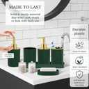 Dark Green Bathroom Accessories Set - Bathroom Sets, 25PC Bath Accessory Set, Bathroom Sets with Push Top Trash Can, Shower Curtain and Rugs, Toilet Brush, Trash Can & Soap Dispenser