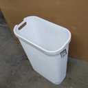 Mind Reader 40L Slim Laundry Hamper, Clothes Basket, Lid, Linen Design, Plastic, 18.5”L x 10.75”W x 23.5”H, White