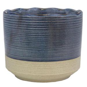 Trendspot Shore 6 in. Dia. Ceramic Planter Blue-Case of: 22, One Size