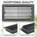 6x12 Inch Heavy Duty Steel Walkable Floor Vent Covers, 2 Pack, Grey, Classic Style, Easy Adjust Air Supply Lever, Compatible with Heating, Cooling & HVAC Systems