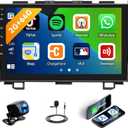 2G+64G Android Car Radio Stereo for Honda CRV 2007-2011 Wireless Apple CarPlay Android Auto Bluetooth 9 Inch Touch Screen GPS Navigation Head Unit Upgrade Radio Mirror Link WiFi Backup Camera Mic