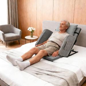 Electric Lifting Backrest for Bed, Adjustable Power Recliner Bed with Remote Control, 2-80 Adjustable Angle, with Handrail Fence&Headrest Cushion, Suitable for Pregnancy&Elderly&Patients