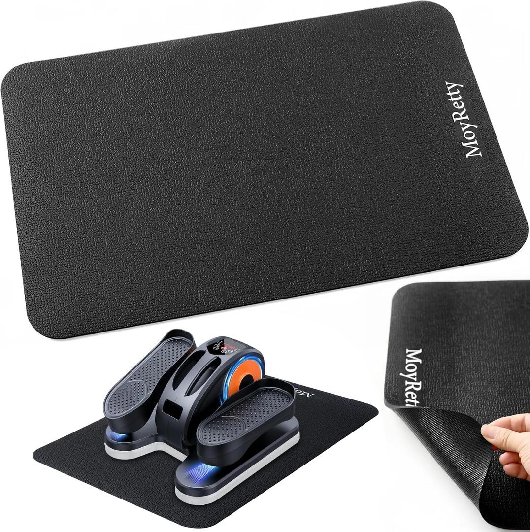 MoyRetty Non-Slip Workout Mat for Under Desk Elliptical(23.6x15.7 inches), Ellipse Leg Exerciser Machine Mat, Suitable for Electric Seated Foot Pedal Exerciser, Stability and Floor Protection