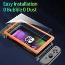 2 x Ferilinso [Zero Bubble Install] 4Pack Tempered Glass Screen Protector for Nintendo Switch 2 2025, with Alignment Frame, Travel Carrying Case Friendly Accessories, Screen Protector for Switch 2 7.9''