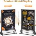 Acrylic Sign Holder 8.5X11 Black Picture Frame Double-Sided Acrylic Frames for Wedding Table Numbers Photo Frames Flyers Menu with Removable Sticky Dots-6 Pack