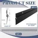 4 Pack 36'' Black Commercial Door Bottom Sweep, Aluminum with Vinyl Insert